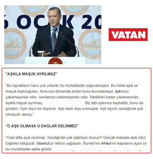 Cumhurbaşkanı Erdoğan: “Aşk Kişinin Sevdiğinde Yok